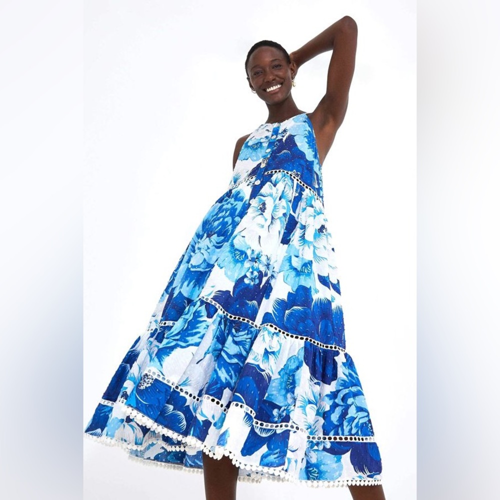 FARM Rio Vibrant Blue Floral Maxi Dress
